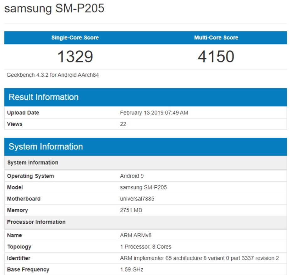 Samsung'un yeni tableti Geekbench'te göründü