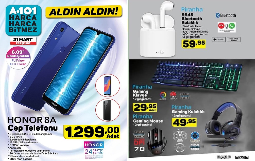 Haftaya A101 marketlerde ilk kez Honor 8A var, BİM marketlere akıllı baskül geliyor