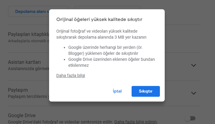 Google depolama alanında nasıl yer açabilirim?