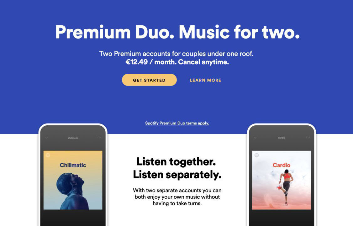 İki kişilik Spotify Premium Duo abonelik seçeneği testlere başladı