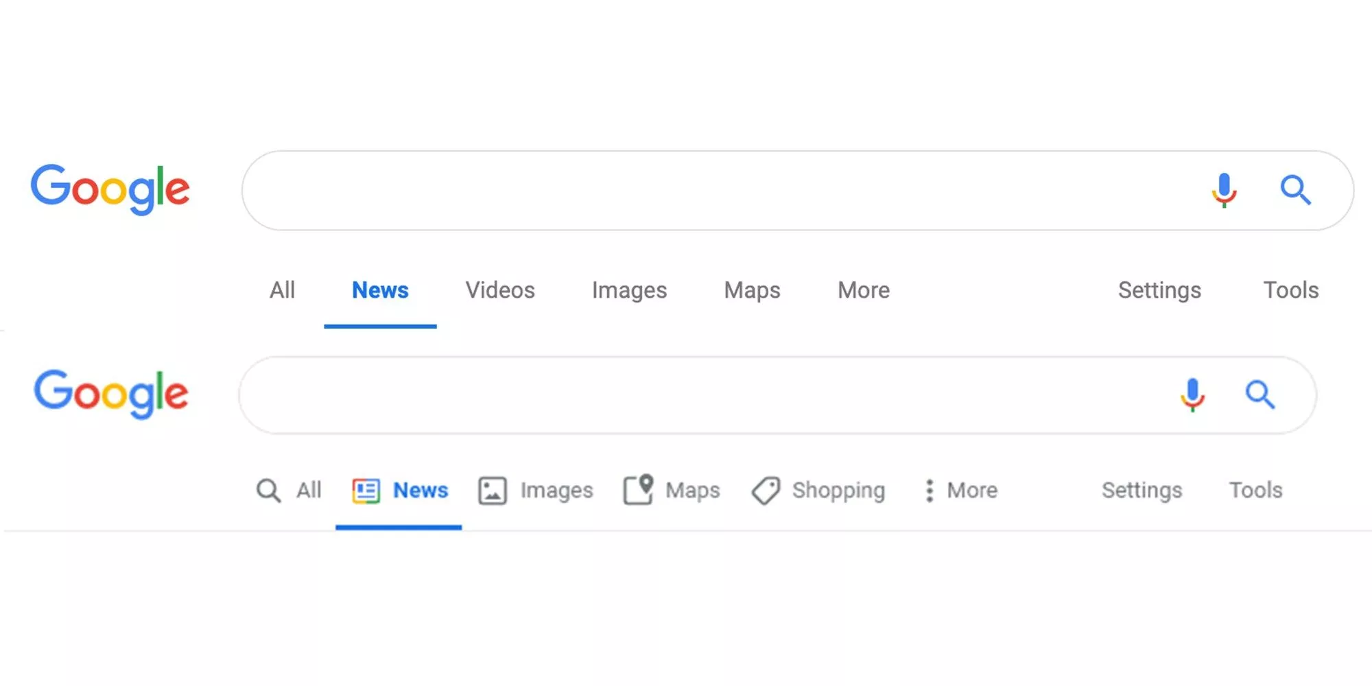 Google arama seçenekleri ikonları yenileniyor