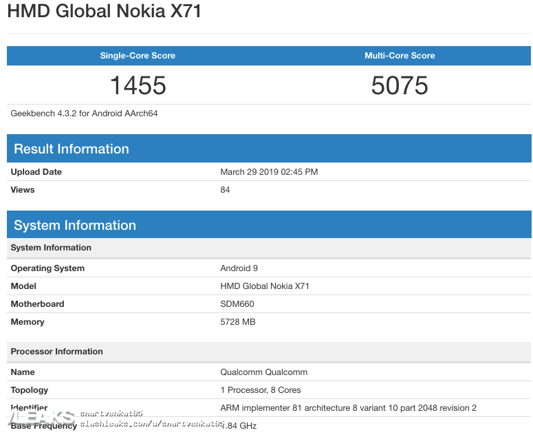 Nokia X71 Geekbench'te görüntülendi