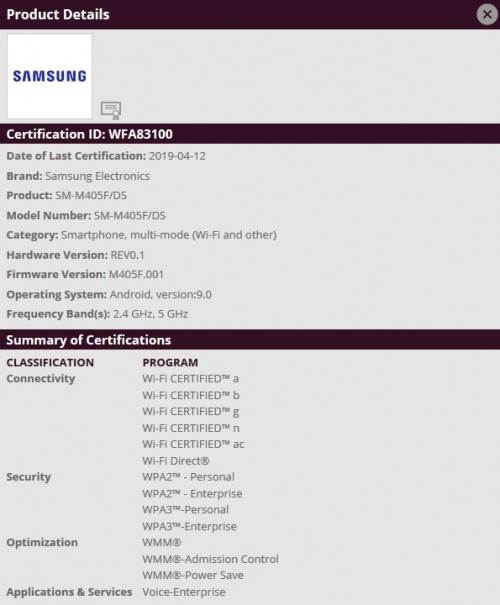 Samsung Galaxy M40, Wi-Fi sertifikasıyla görüldü