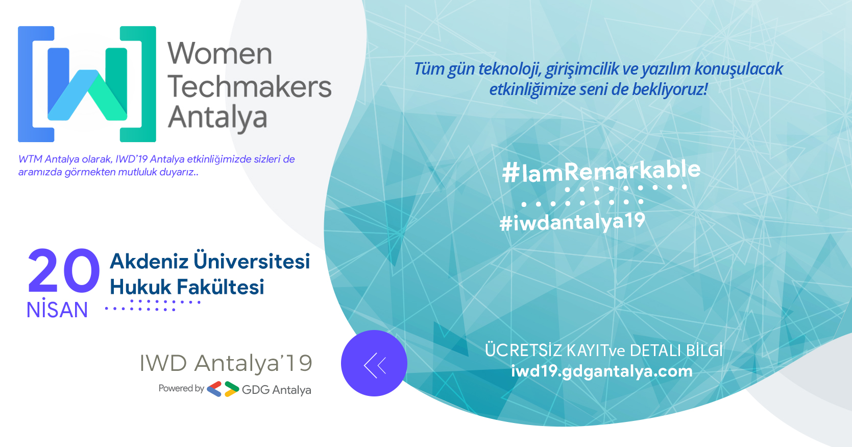 Teknoloji ve girişimciliğin konuşulacağı IWD Antalya’19 etkinliği başlıyor