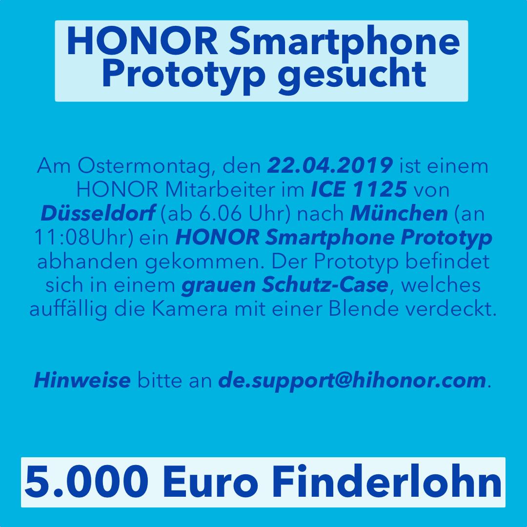 Honor kaybolan telefona 5000 Euro teklif ediyor
