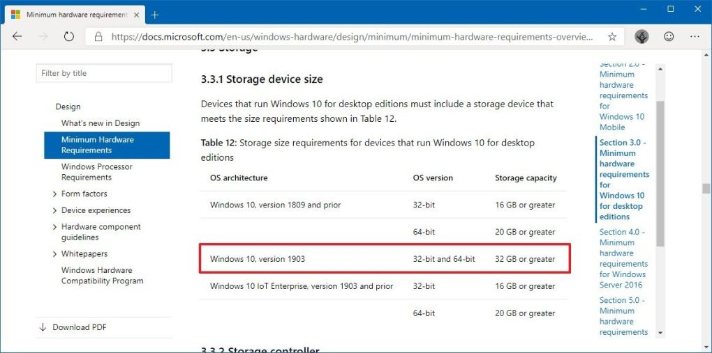Windows 10 Mayıs 2019 Güncellemesi depolama gereksinimini artırıyor