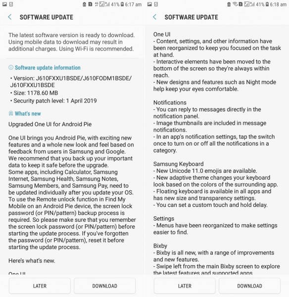 Samsung Galaxy J4+ ve J6+ Android Pie güncellemesi aldı