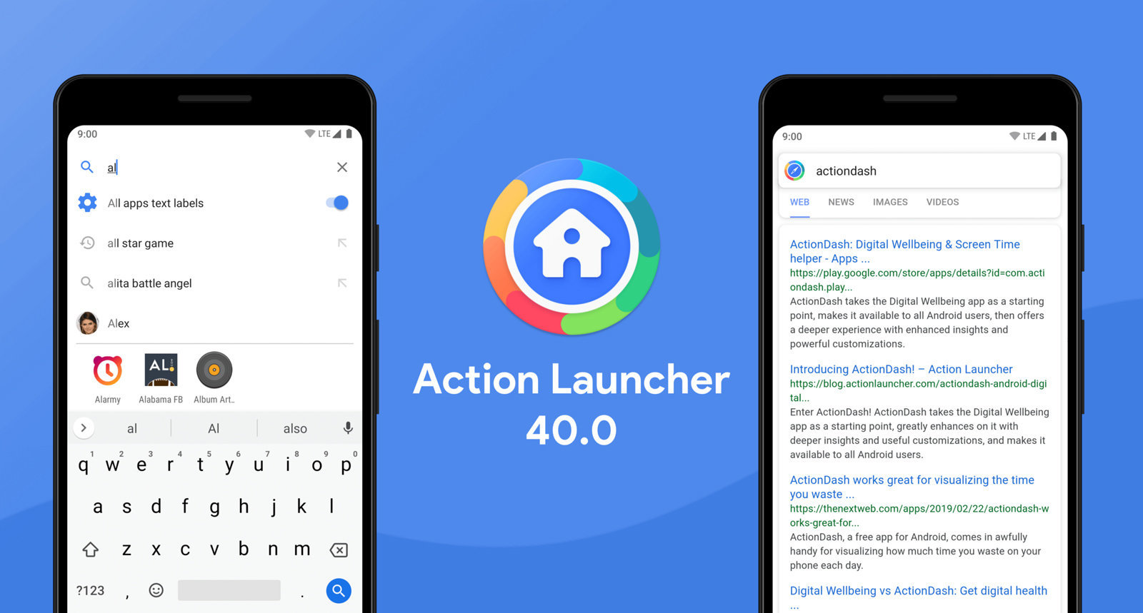 Action Launcher 40.0 güncellemesi ile arama ekranına reklamlar eklendi