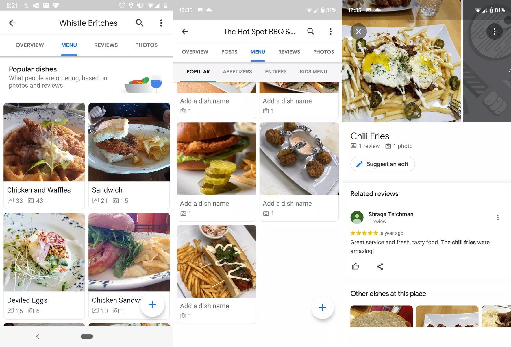 Google Haritalar, popüler yemekleri gösteriyor