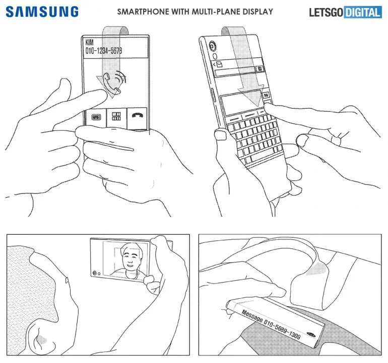 Samsung’dan arkaya kıvrılan telefon patenti