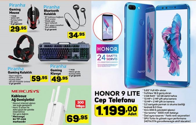 Haftaya A101 marketlerde uygun fiyata Honor 9 Lite var