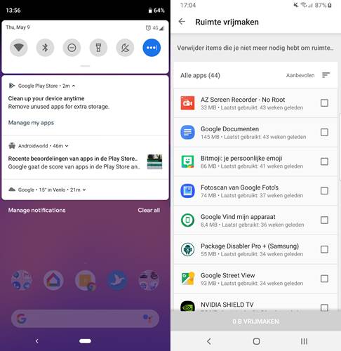 Google Play Store kullanılmayan uygulamaları silmeyi öneriyor