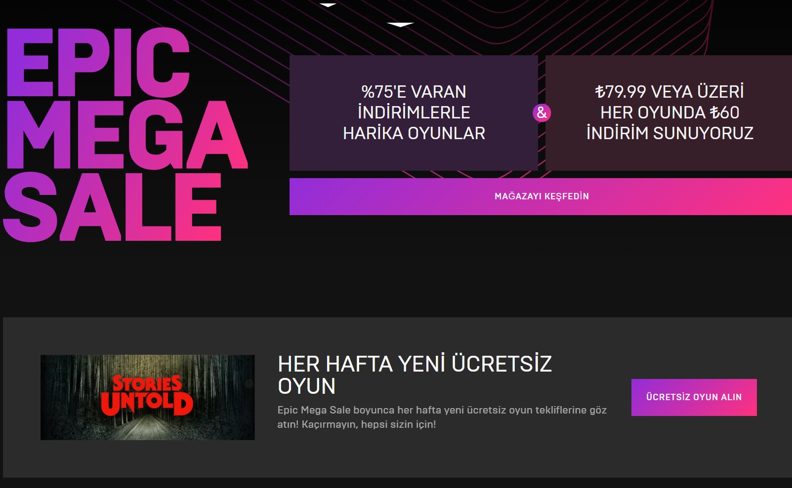 Epic Games Store üzerinde çılgın indirimler 