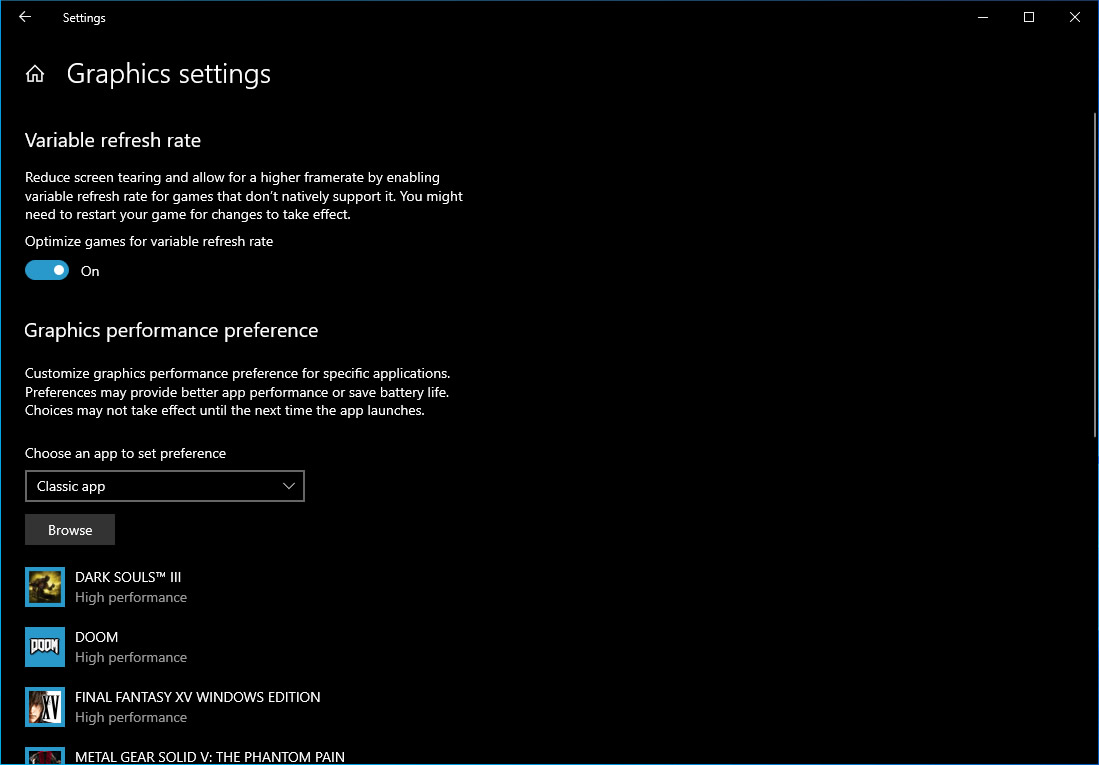 Windows 10'a oyuncular için 'değişken yenileme hızı' ayarı geliyor