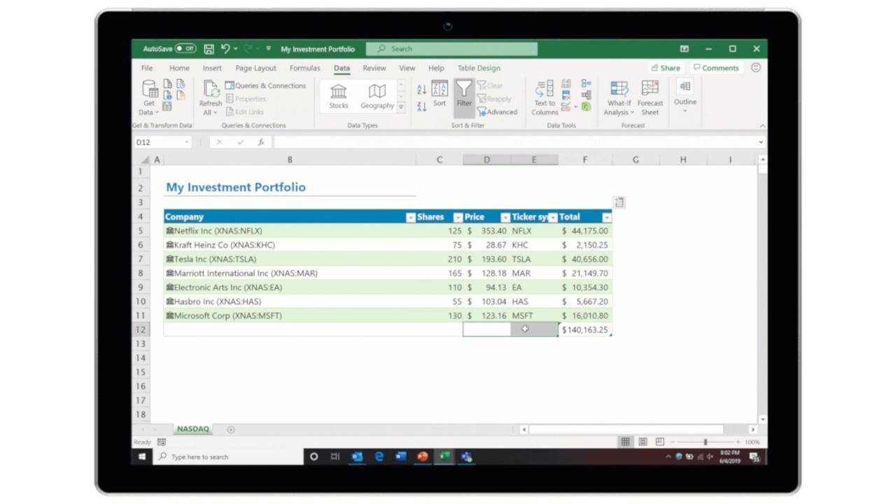 Microsoft Excel Stocks ile artık anlık hisse fiyatları Excel dosyanızda