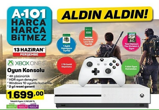 Haftaya A101 marketlerde Xbox One S konsolu var