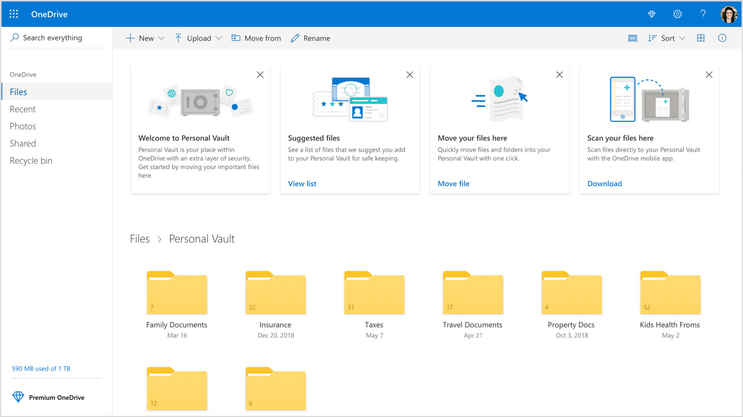 OneDrive artık kişisel kasa özelliği sunuyor