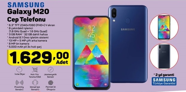 Haftaya A101 marketlerde Galaxy M20 var