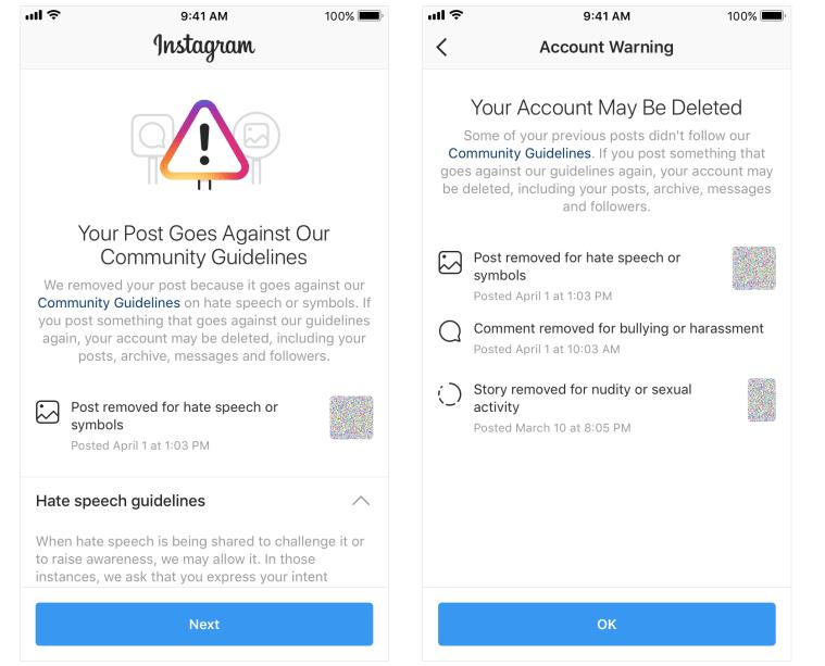 Instagram kapatacağı hesapları uyaracak