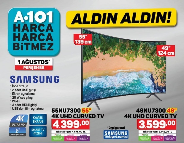 Haftaya A101 marketlerde uygun fiyata Galaxy A7 ve BİM marketlerde Huawei Y5 2018 var