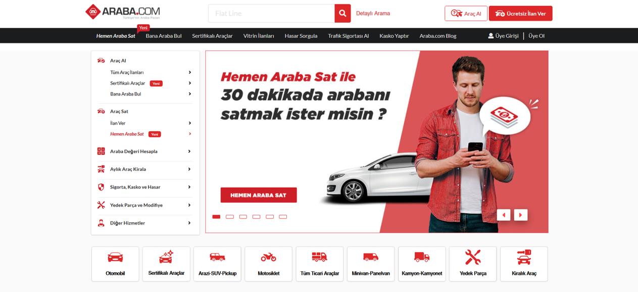 Araba.com’da Ayda 7 Milyon TL’lik İşlem Yapılıyor