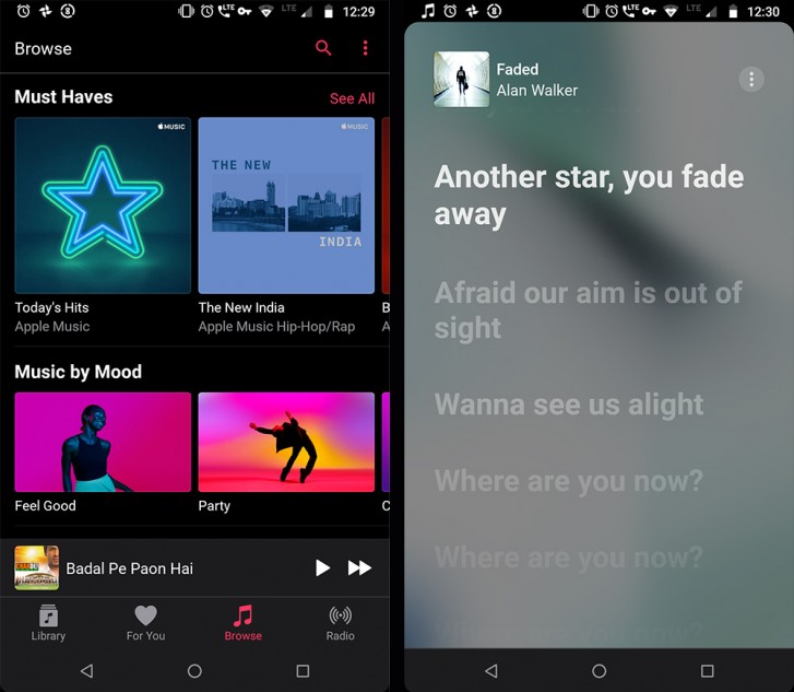 Apple Music Android güncellemesi