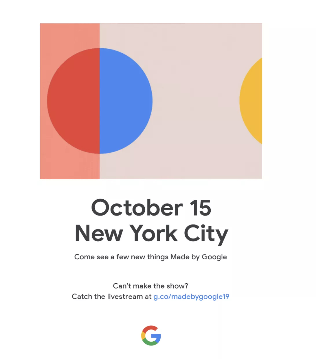 Google Pixel 4'ün 15 Ekim'de tanıtılacağı resmen açıklandı