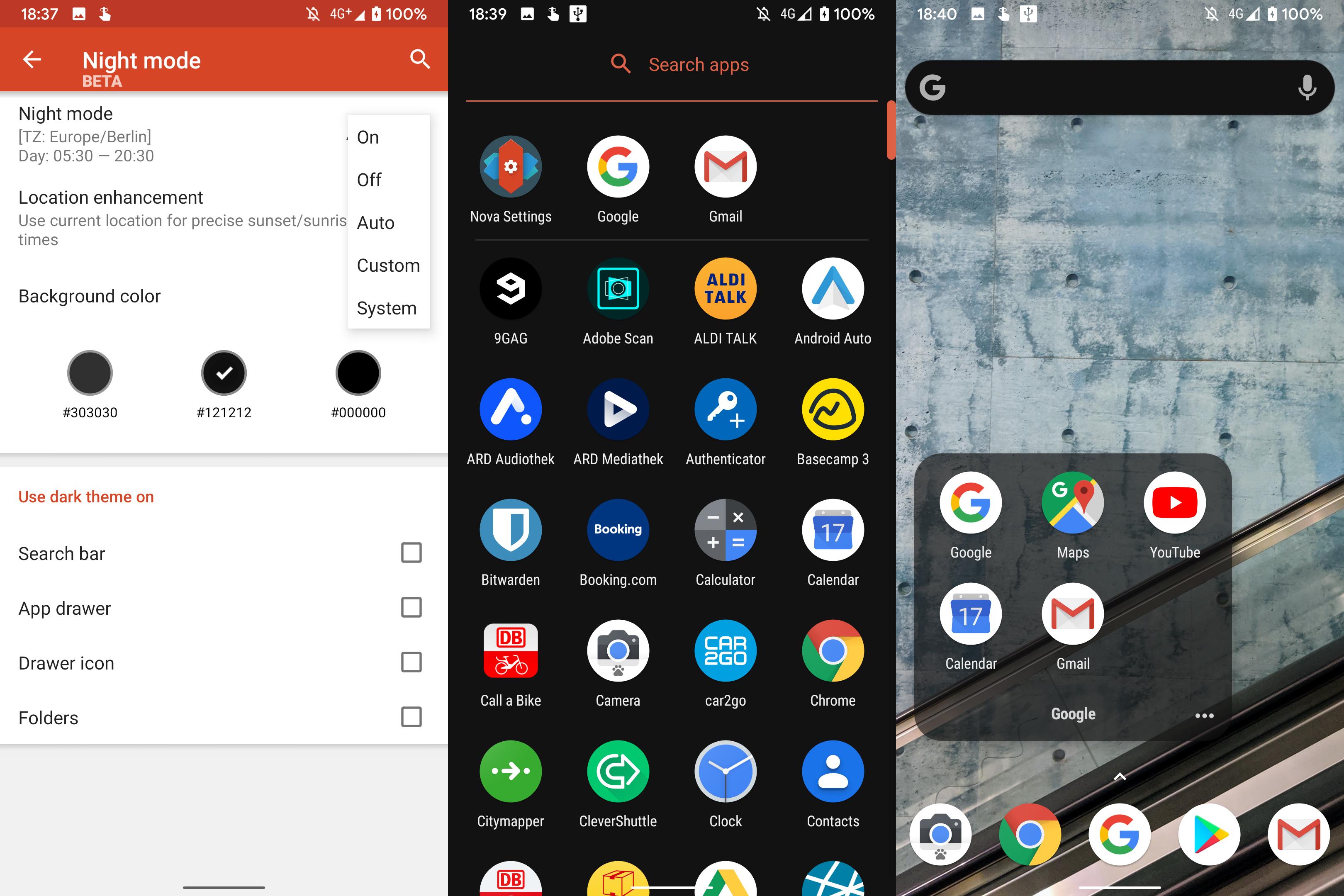 Nova Launcher beta sürümü Android 10 için karanlık mod desteği sunmaya başladı