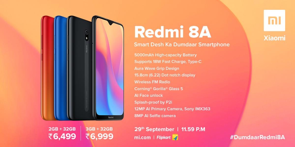 5.000 mAh pile sahip bütçe dostu Redmi 8A resmen duyuruldu