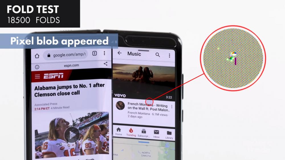 Samsung Galaxy Fold'un ekranı ancak 18.500 katlamaya dayanabildi