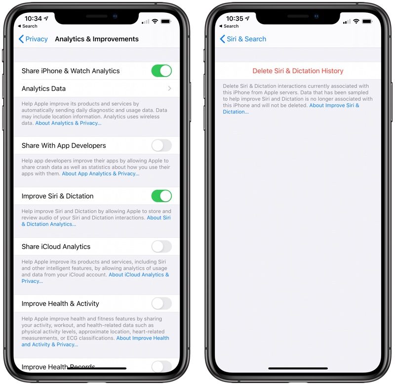 iOS 13.2 ile birlikte Siri geçmişini silme özelliği geliyor