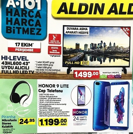 Haftaya A101 marketlerde Honor 9 Lite, BİM marketlerde Galaxy A30 var