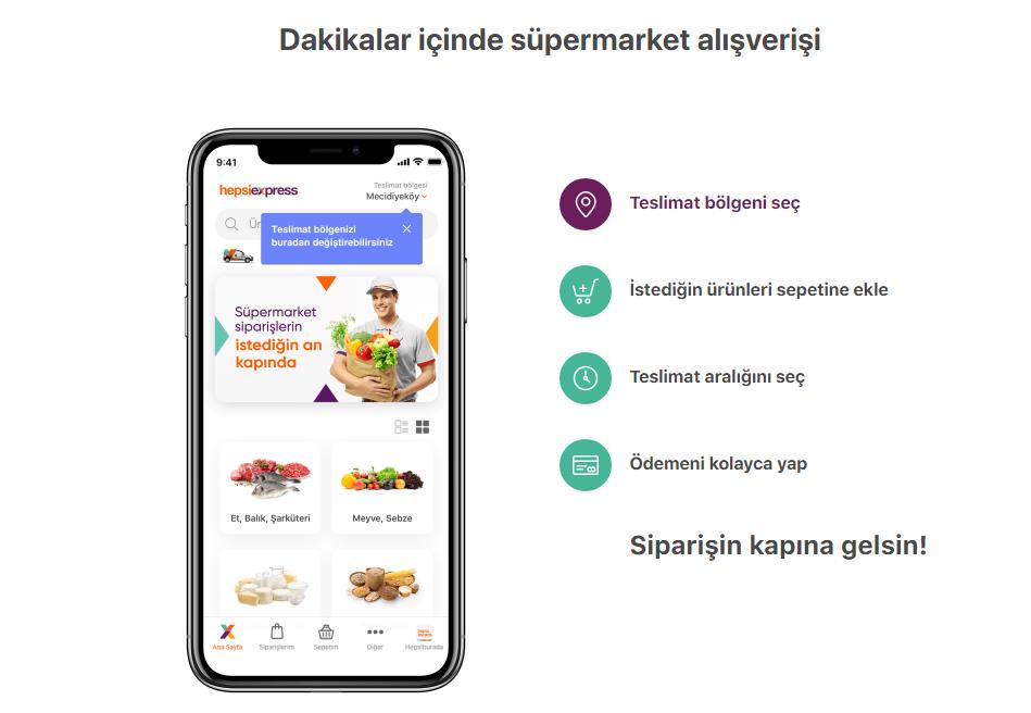 Hepsiburada Hepsiexpress ile market alışverişleriniz aynı gün kapınızda