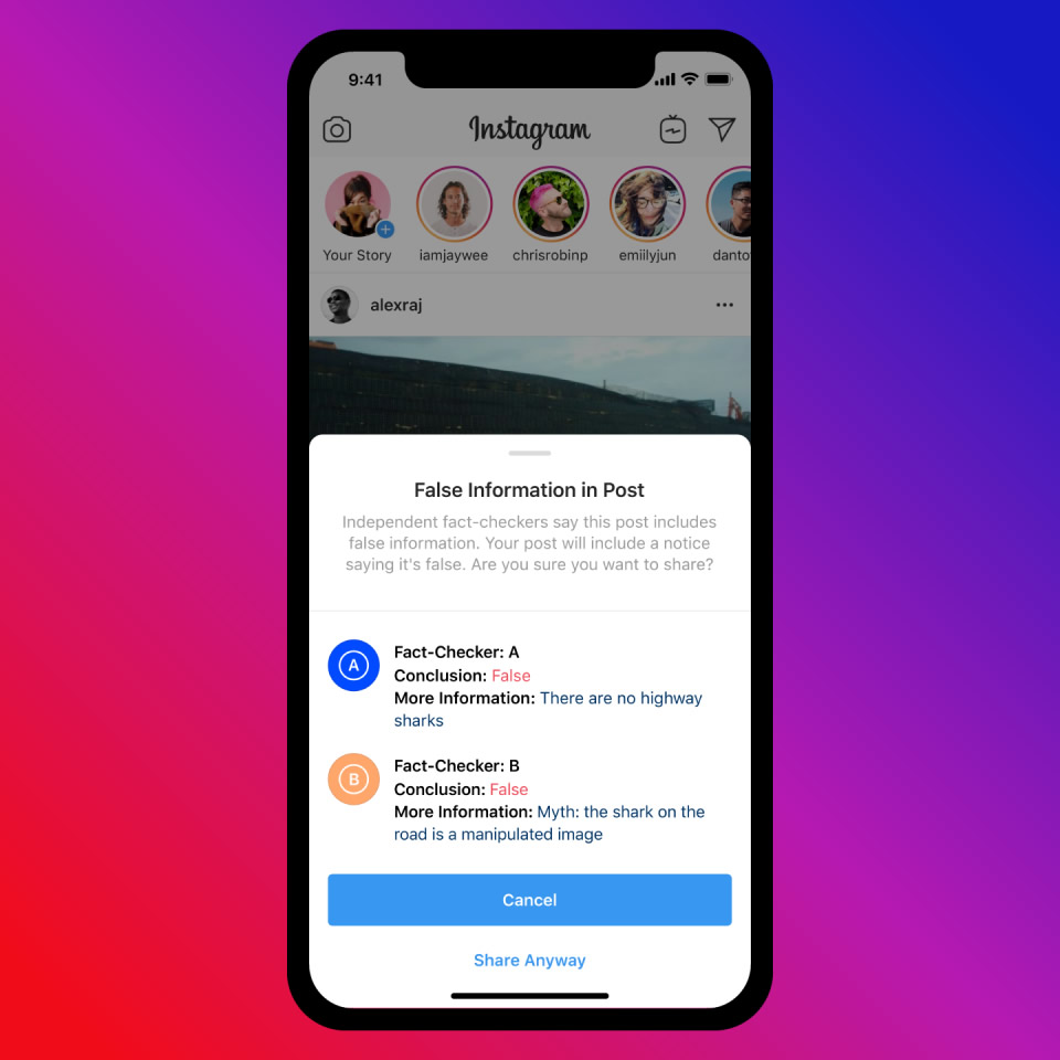 Facebook ve Instagram sahte haber uyarı özelliğini devreye sokuyor