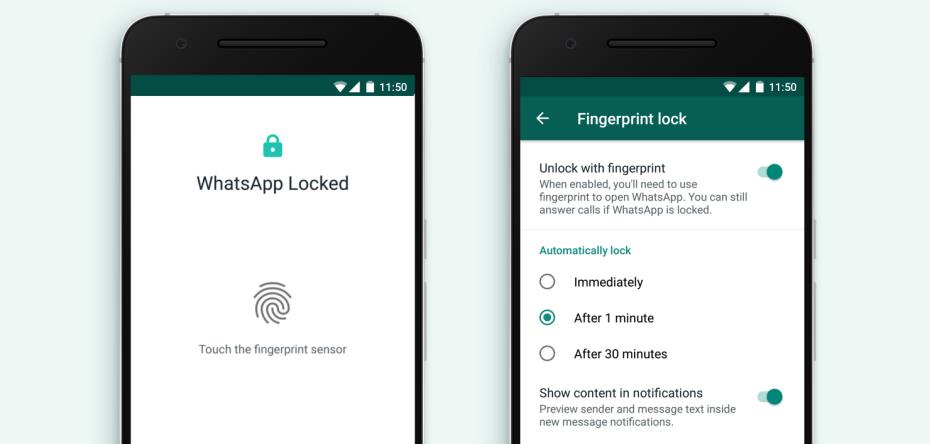 WhatsApp Android uygulamasına parmak izi kilidi geldi