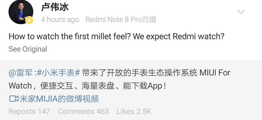 Xiaomi Mi Watch'tan sonra şimdi de Redmi Watch geliyor