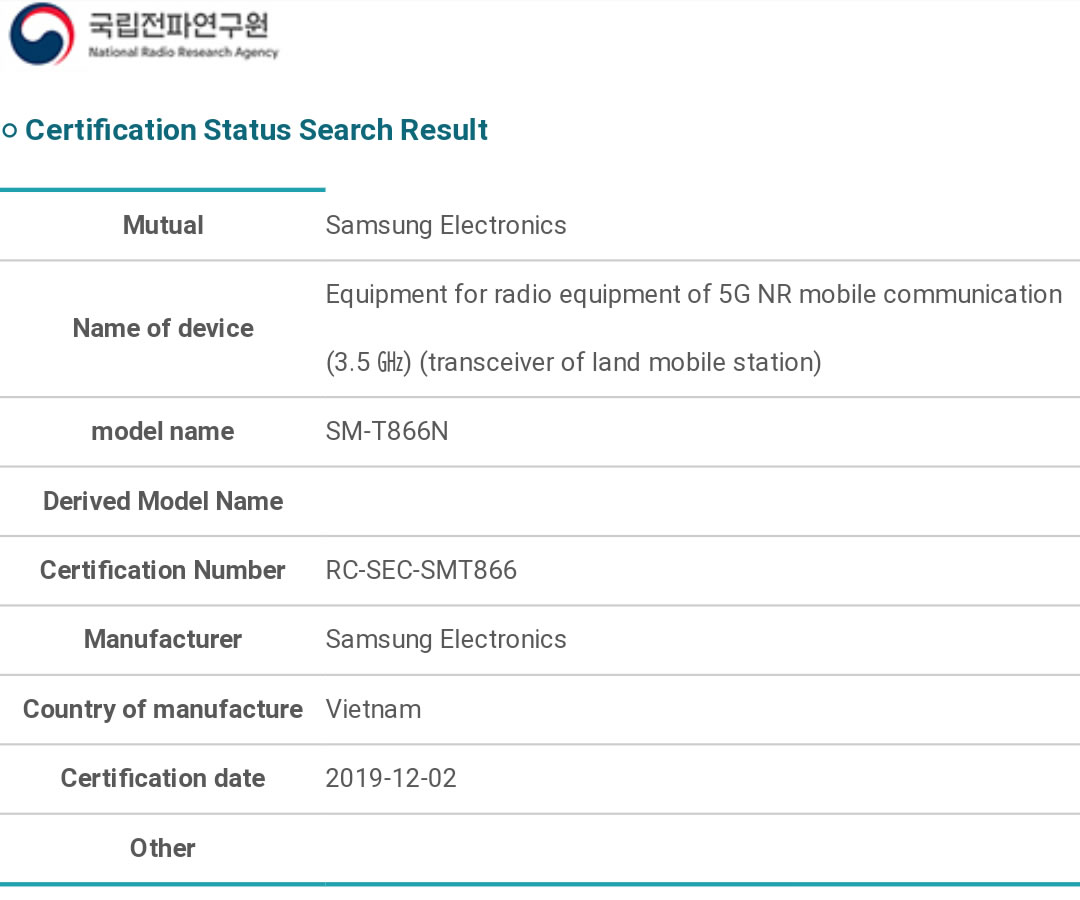 Samsung'un 5G özellikli tableti Galaxy Tab S6 su yüzüne çıktı