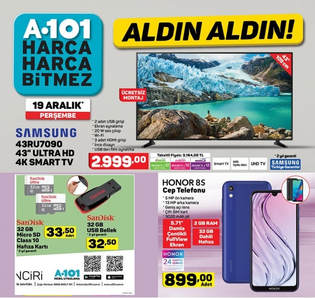 Haftaya A101 marketlerde Honor 8S var