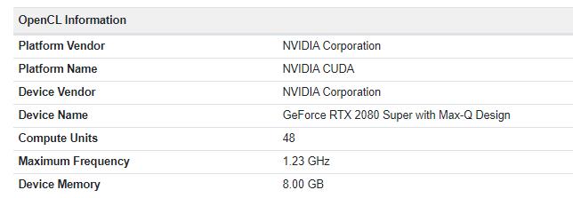 Nvidia RTX 2080 Super Max-Q Geekbench’te ortaya çıktı