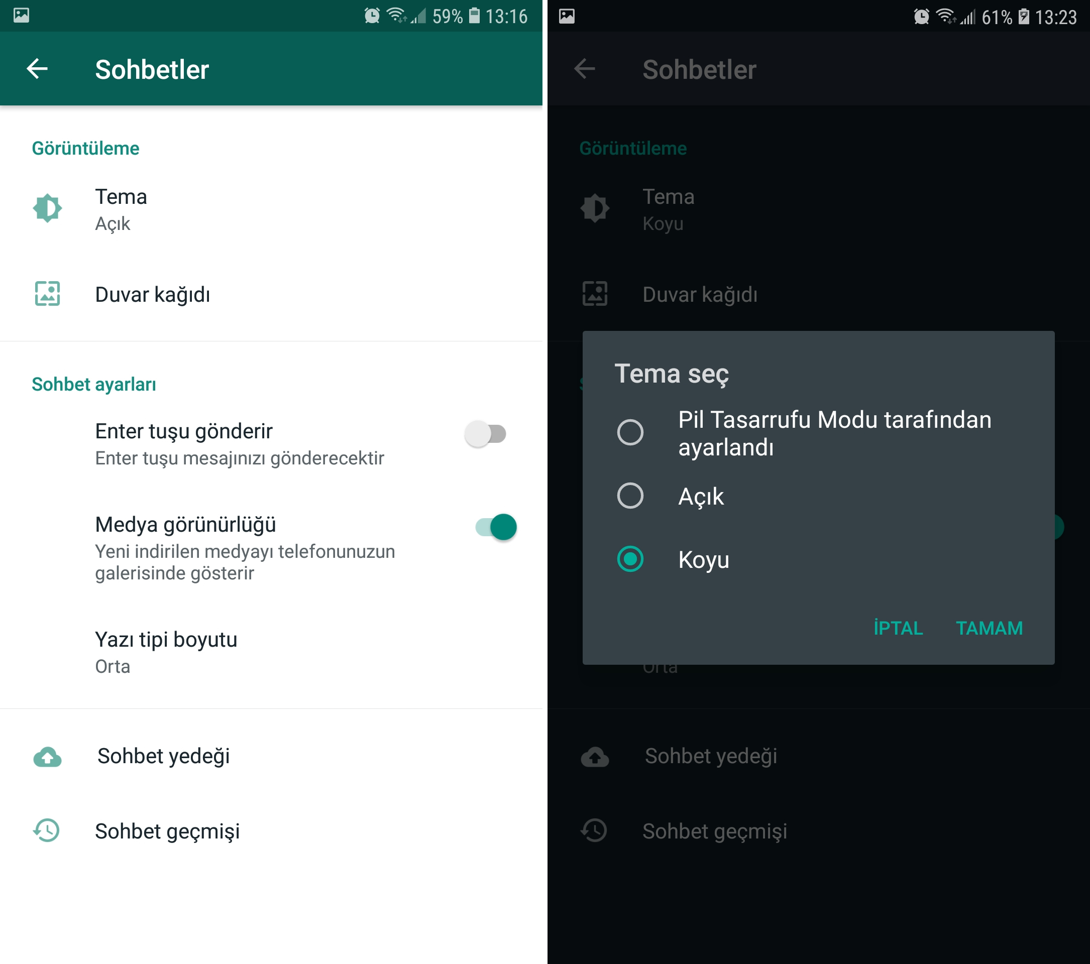 WhatsApp sonunda Koyu Tema özelliğine kavuştu