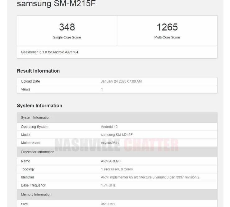 Galaxy M21 benchmark testlerinde ortaya çıktı