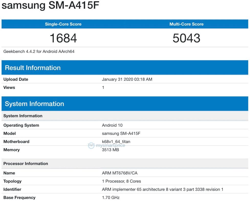 Samsung Galaxy A41 modeli Helio P65 ile gelecek
