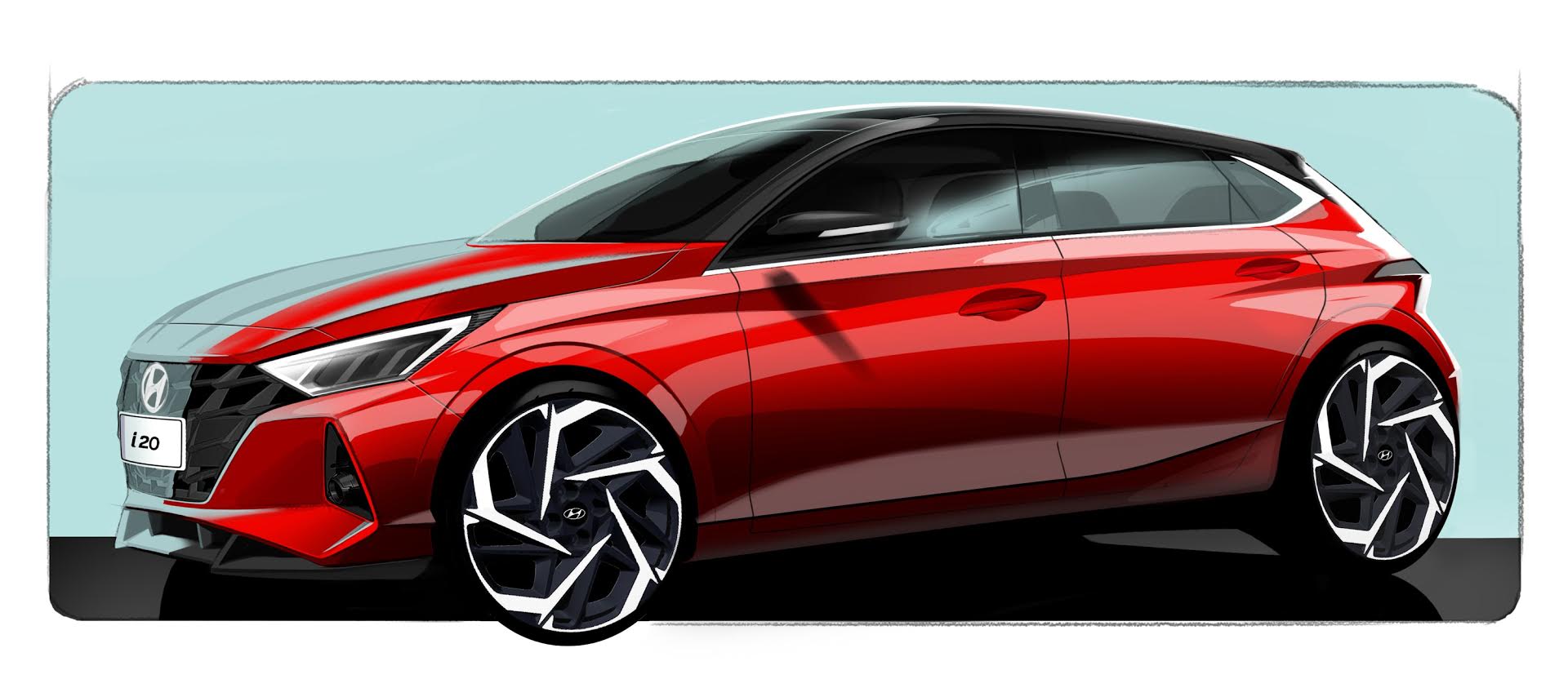 Yeni Hyundai i20'nin ilk çizimleri paylaşıldı