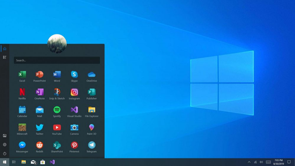 windows 10 a yeni baslat menusu geliyor