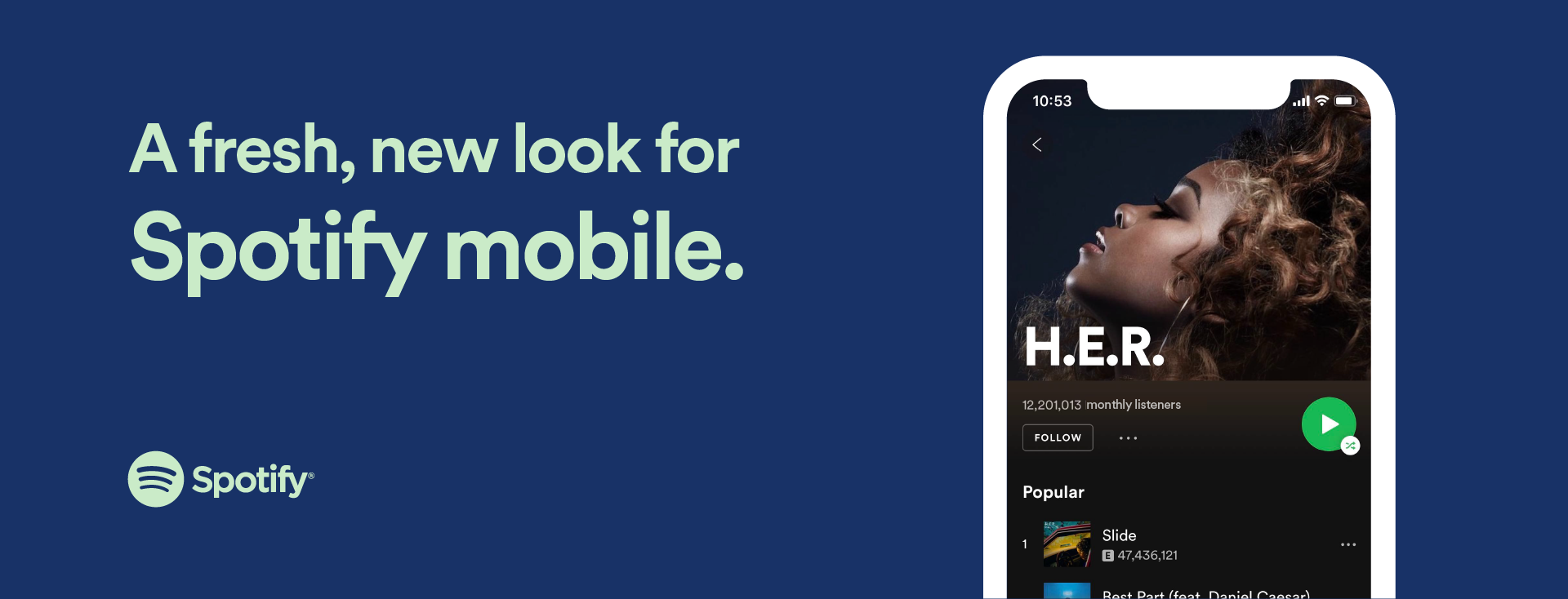 Spotify'ın mobil arayüzü yenilendi