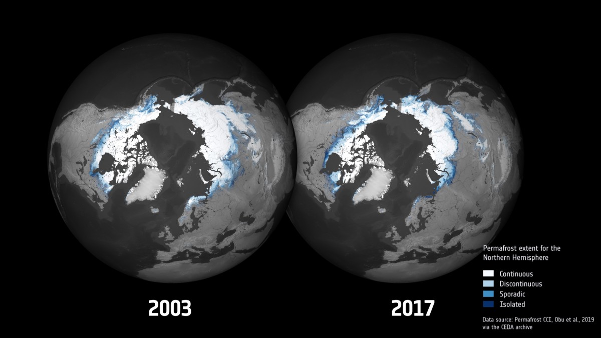 Kuzey kutup bölgesindeki donmuş toprak da artan sıcaklıklardan nasibini alıyor