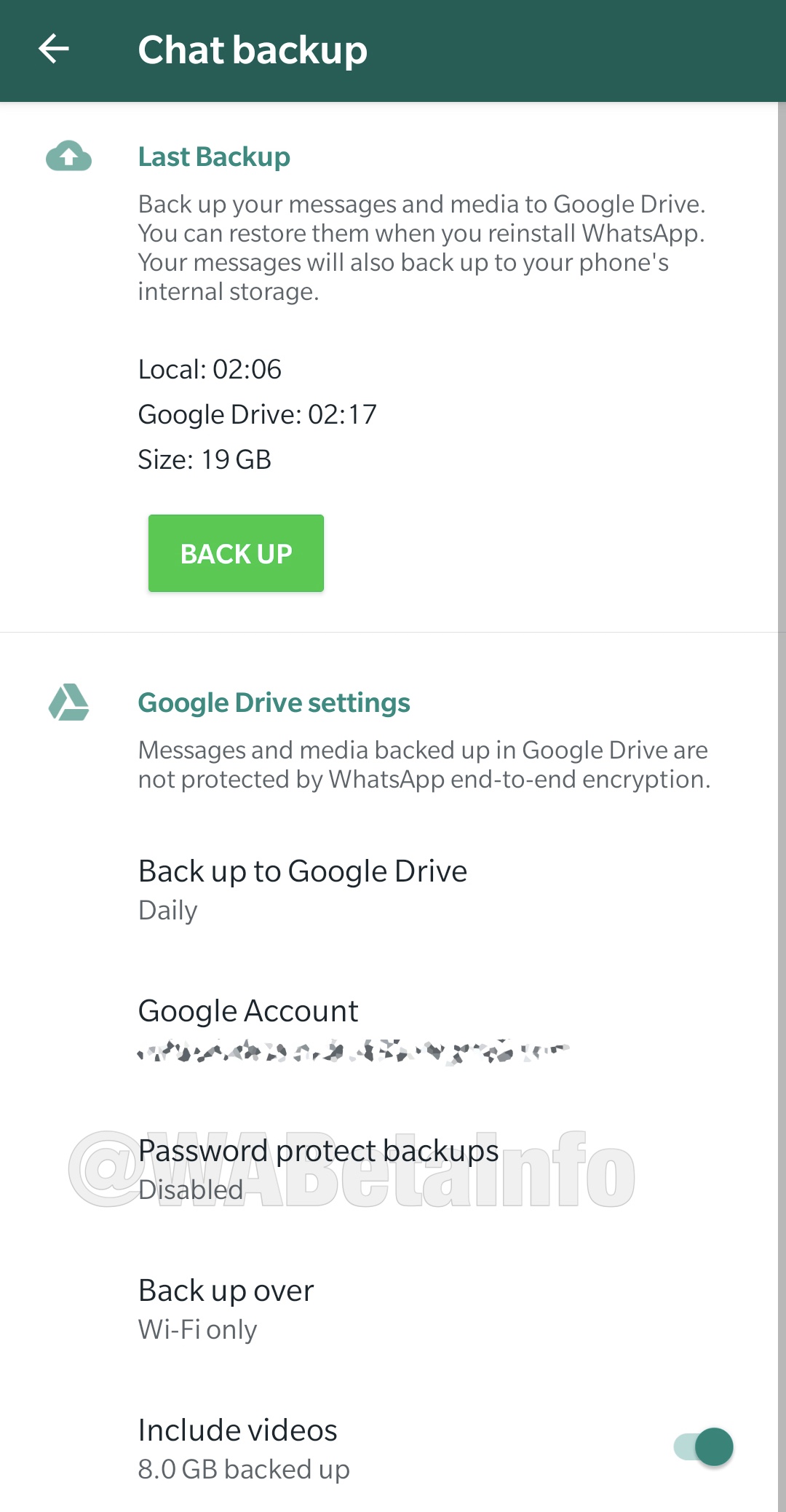 WhatsApp, Google Drive'a yedeklenen sohbetleri şifrelemeye izin verecek