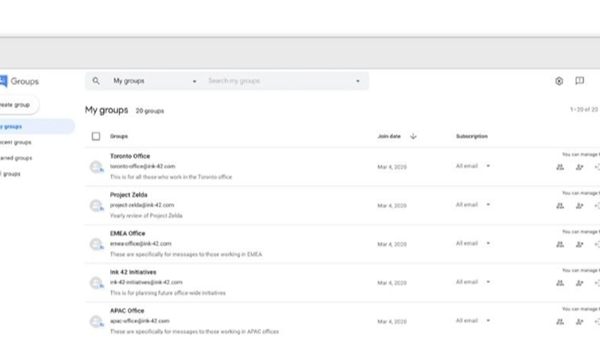 google groups sonunda yeni bir tasarima