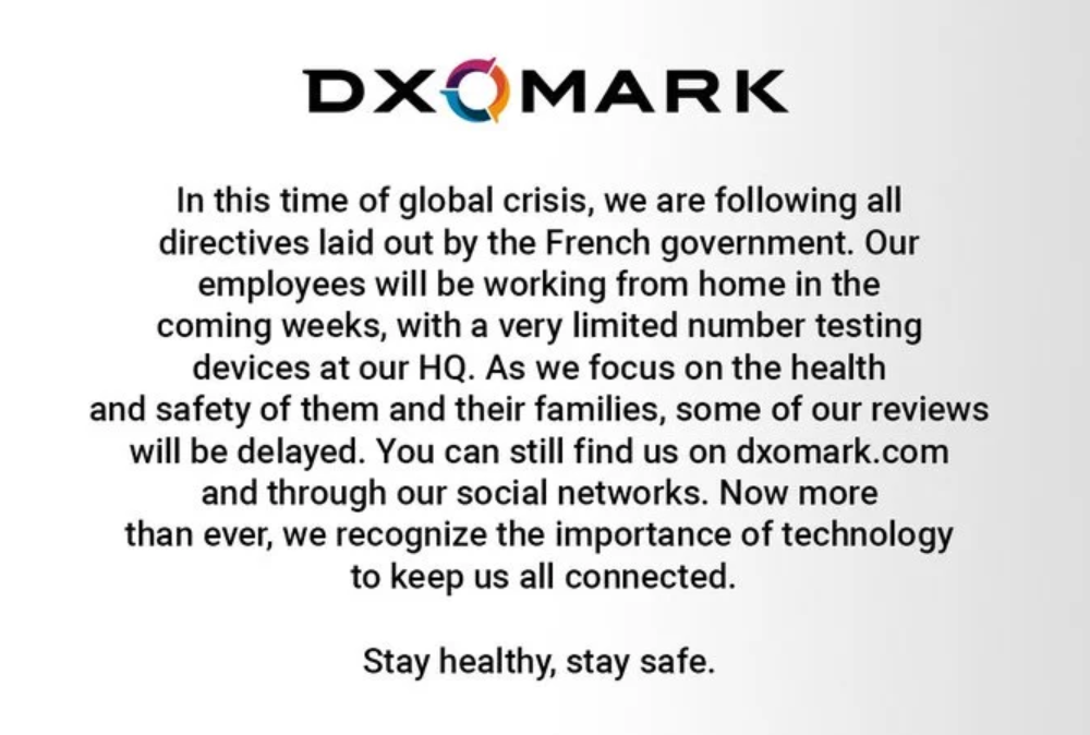 DxOMark incelemelerine koronavirüs engeli