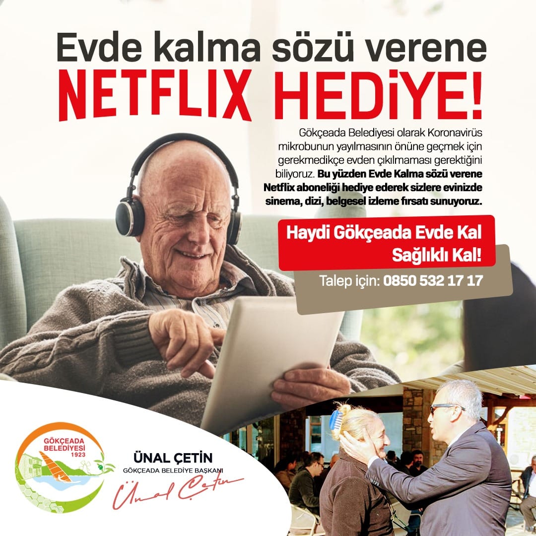 Evde kalma sözü verene belediyeden Netflix hediye